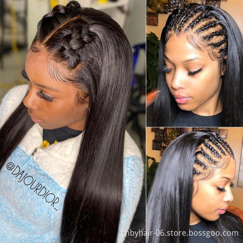 12A Raw Indian Hair HD Lace Frontal Wig Brazilian Virgin Swiss Lace Closure Front Bone Straight Human Hair Wigs For Black Women